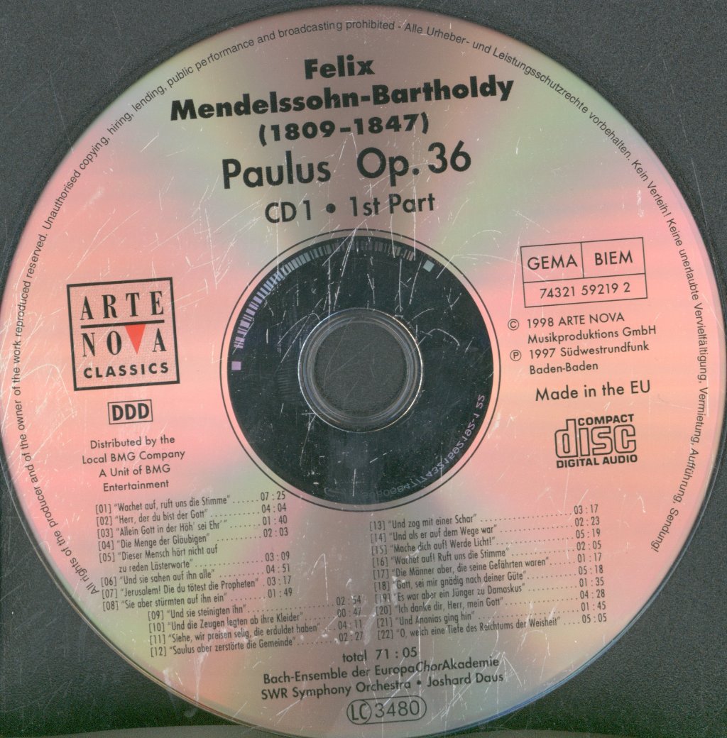 Bach Ensemble Der EuropaChorAkademie, SWR Symphony Orchestra, Joshard Daus - Felix Mendelssohn-Bartholdy - Paulus - Double Cd