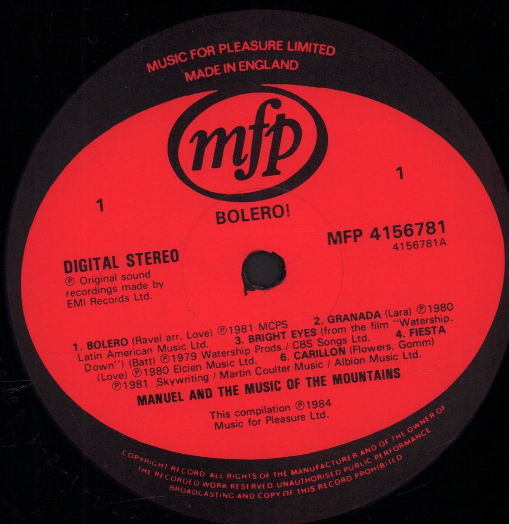 Manuel And His Music Of The Mountains - Bolero - Lp