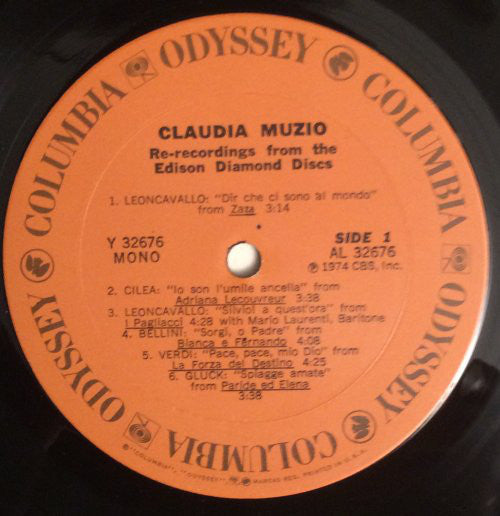 Claudia Muzio - Arias From La Forza Del Destino / I Pagliacci / Zaza / L'Amico Fritz - Lp