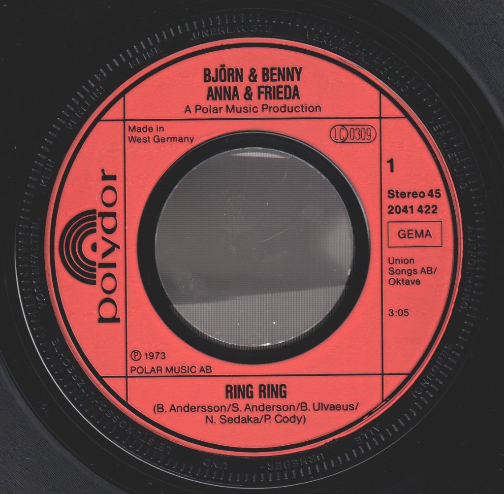 Bjorn And Benny,Anna And Frieda - Ring Ring - 7 Inch