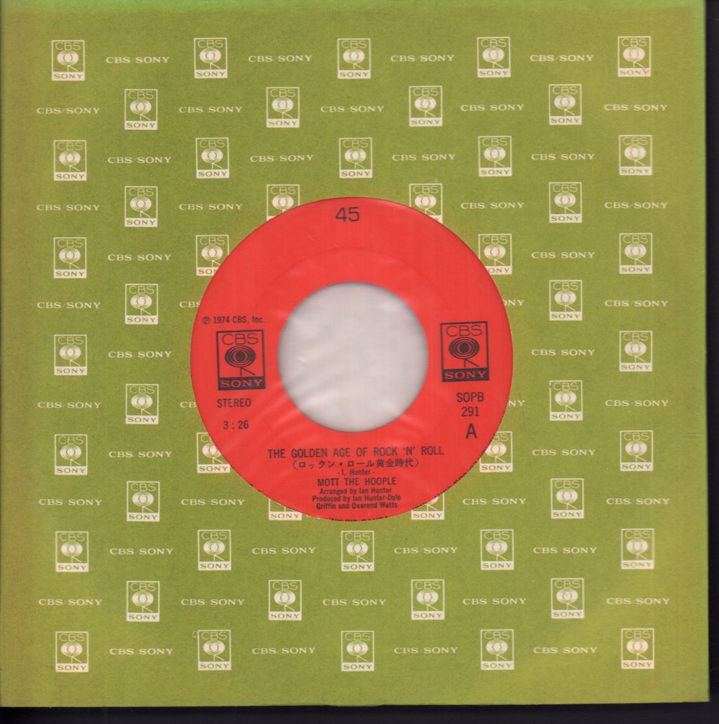 Mott The Hoople - Golden Age Of Rock 'N' Roll - 7 Inch