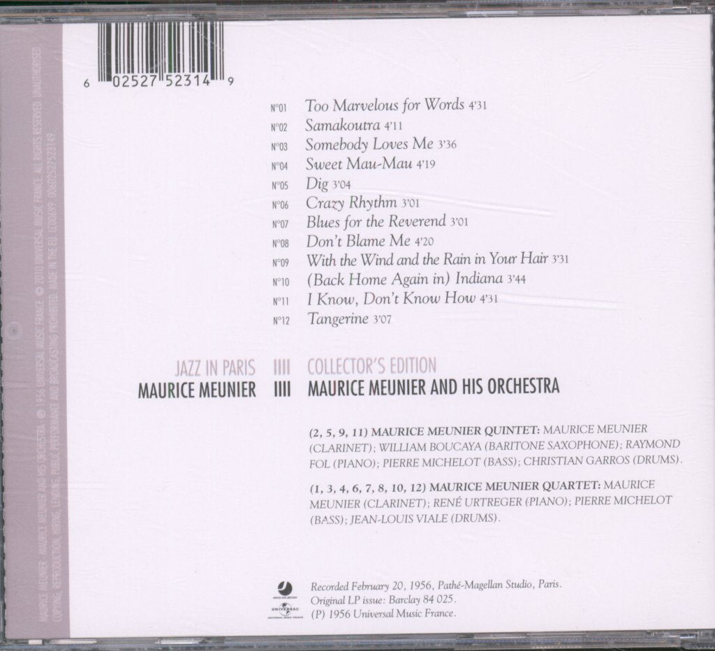Maurice Meunier Quartet / Quintet - Maurice Meunier And His Orchestra - Cd