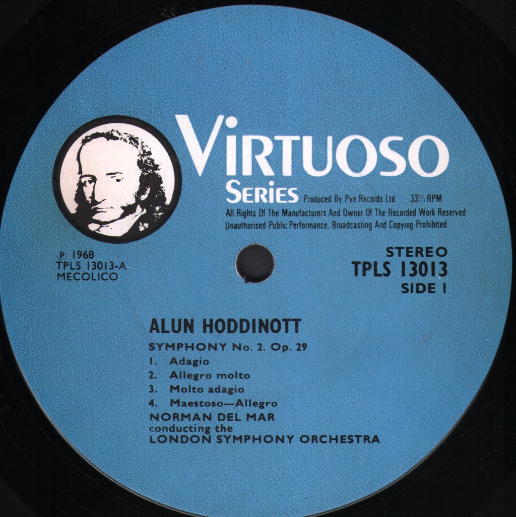 Norman Del Mar / London Symphony Orchestra - Alun Hoddinott - Symphony No. 2 / Variants For Orchestra - Lp