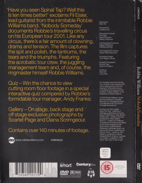 Robbie Williams - NobodySomeday - Dvd
