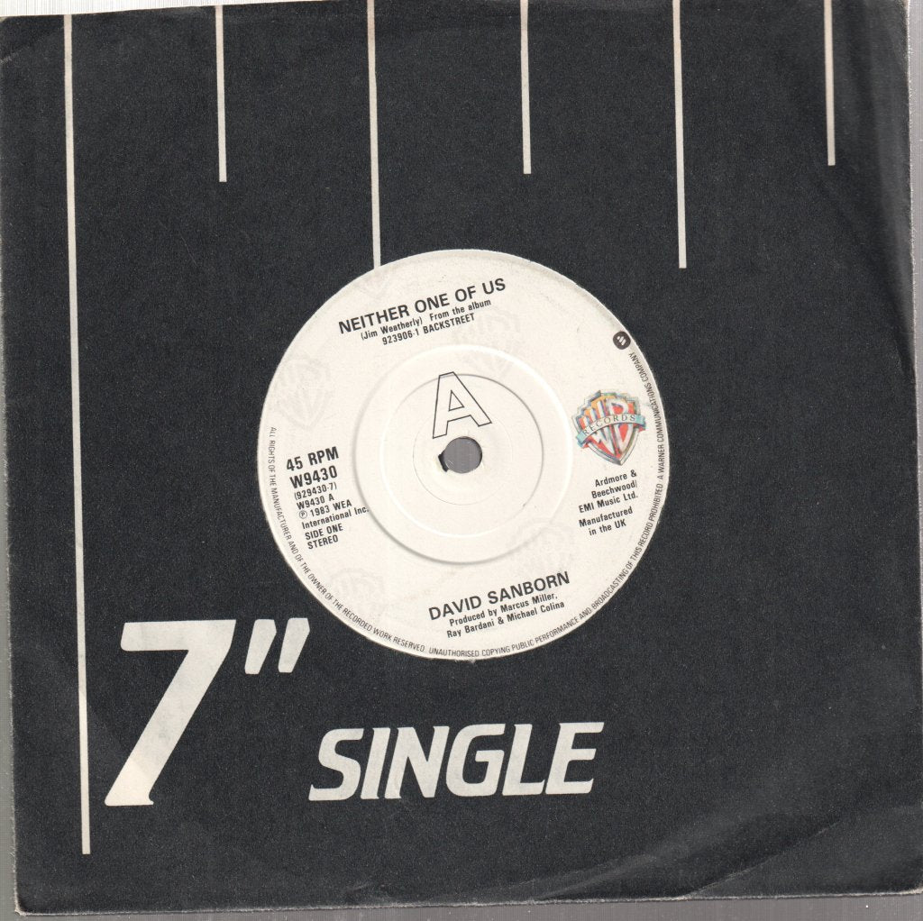 David Sanborn - Neither One Of Us - 7 Inch
