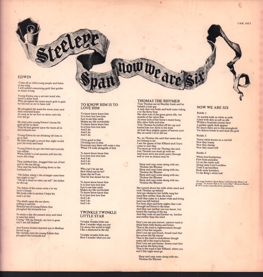Steeleye Span - Now We Are Six - Lp