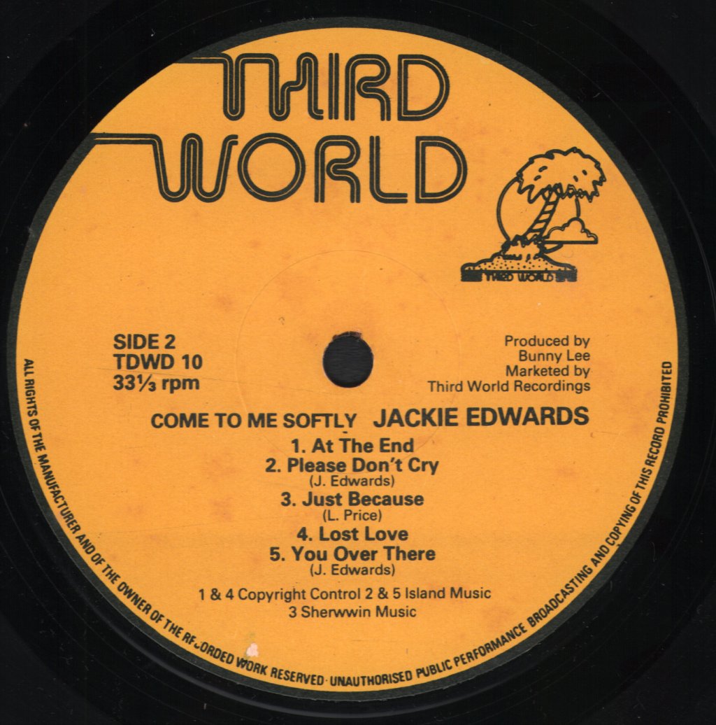 Jackie Edwards - Come To Me Softly - Lp