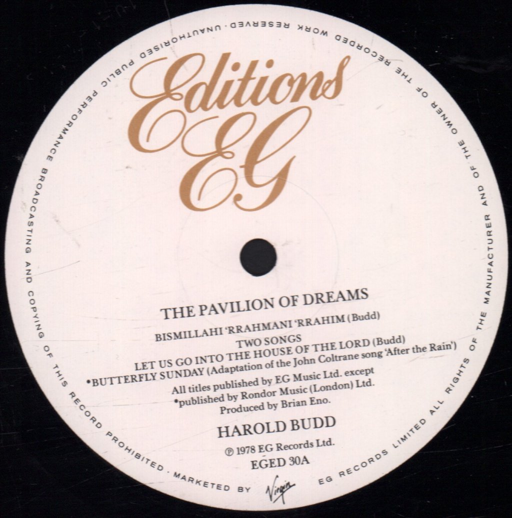 Harold Budd - Pavilion Of Dreams - Lp