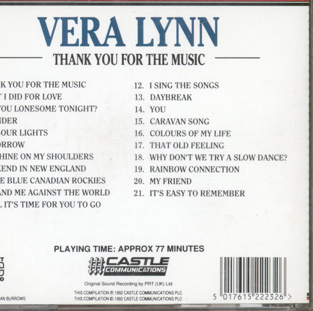 Vera Lynn - Thank You For The Music - Cd