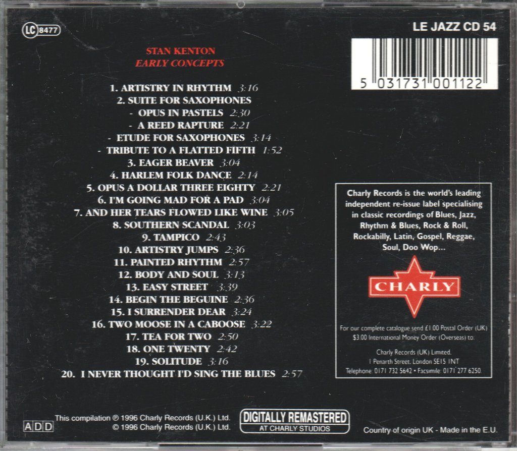 Stan Kenton - Early Concepts - Cd