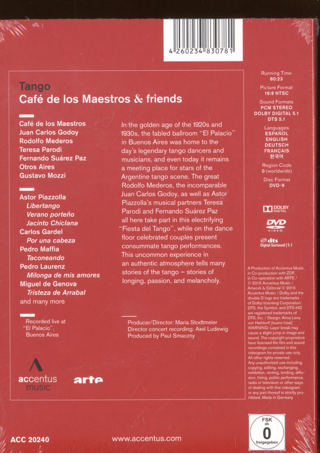 Café De Los Maestros and friends - Tango - Dvd