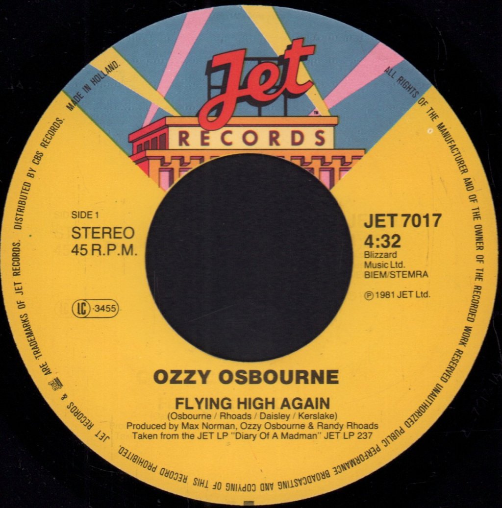 Ozzy Osbourne - Flying High Again - 7 Inch