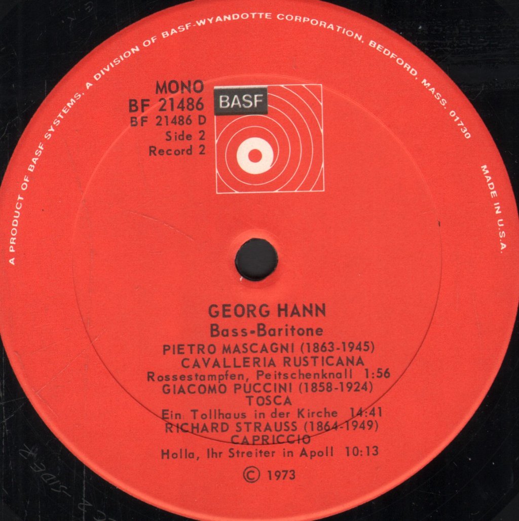 Georg Hann - Historical Performances From The Years 1938-1945 - Lp