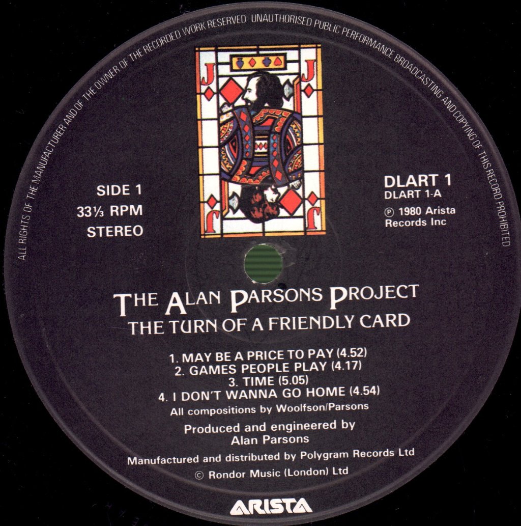 Alan Parsons Project - Turn Of A Friendly Card - Lp