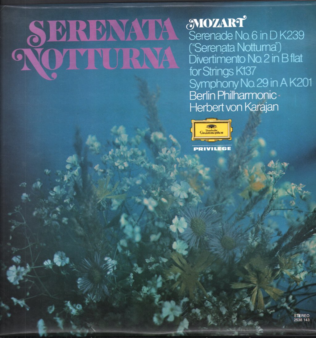 Herbert Von Karajan / Berlin Philharmonic Orchestra - Mozart - Serenata Notturna - Lp