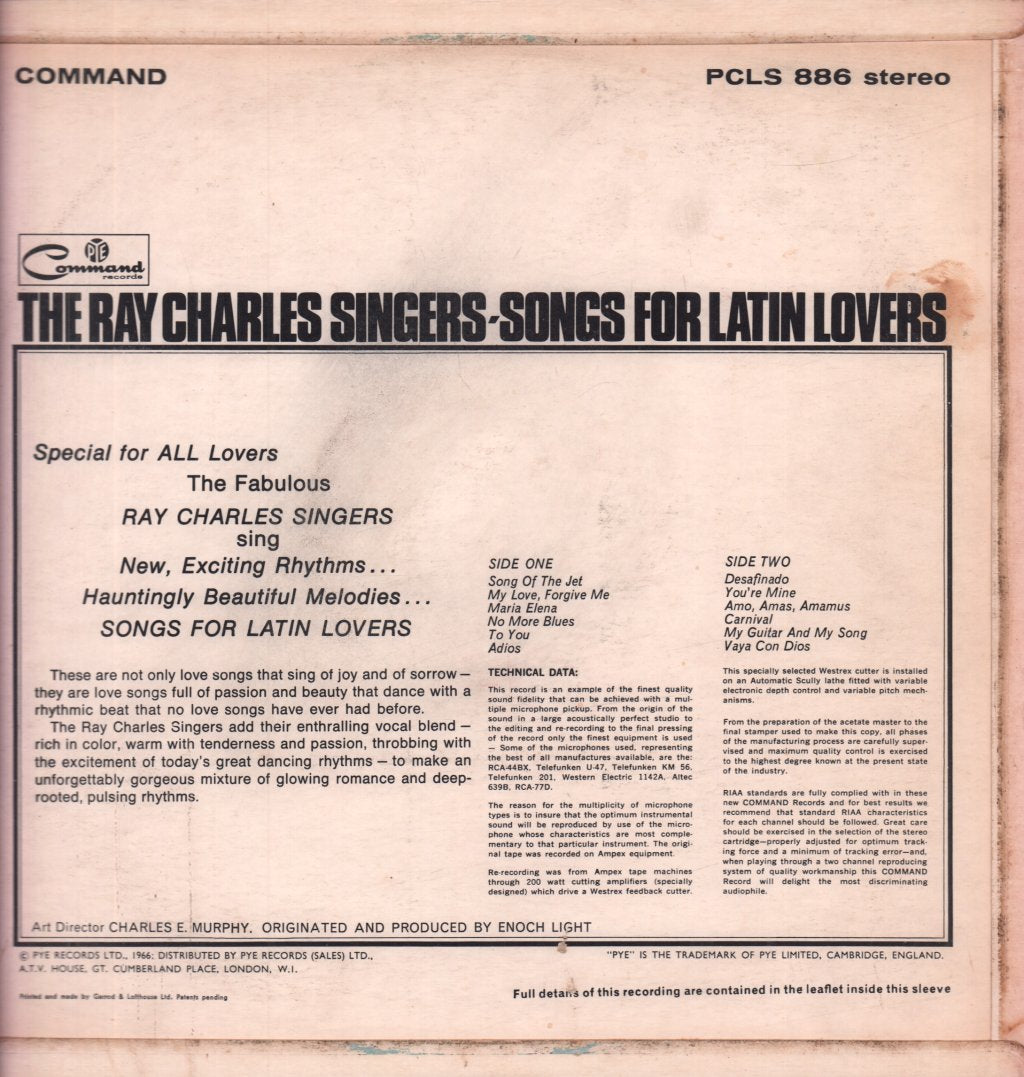 Ray Charles Singers - Songs For Latin Lovers - Lp
