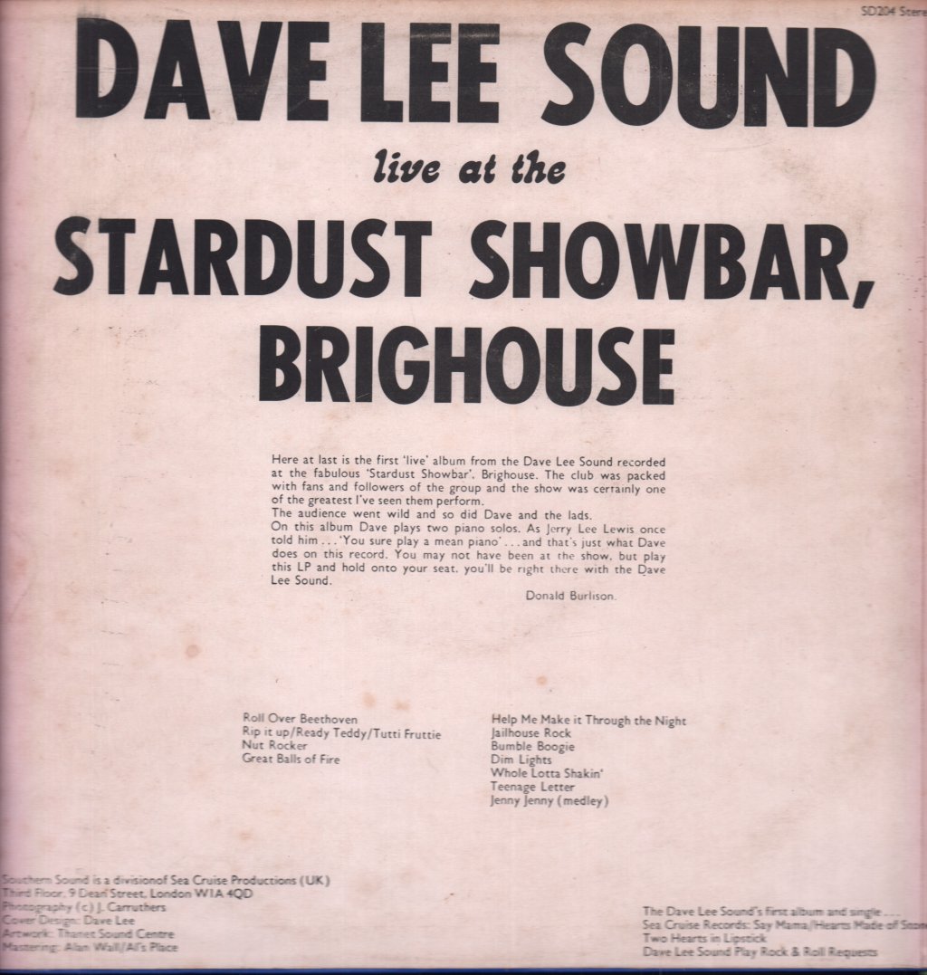 Dave Lee Sound - Live At The Stardust - Lp