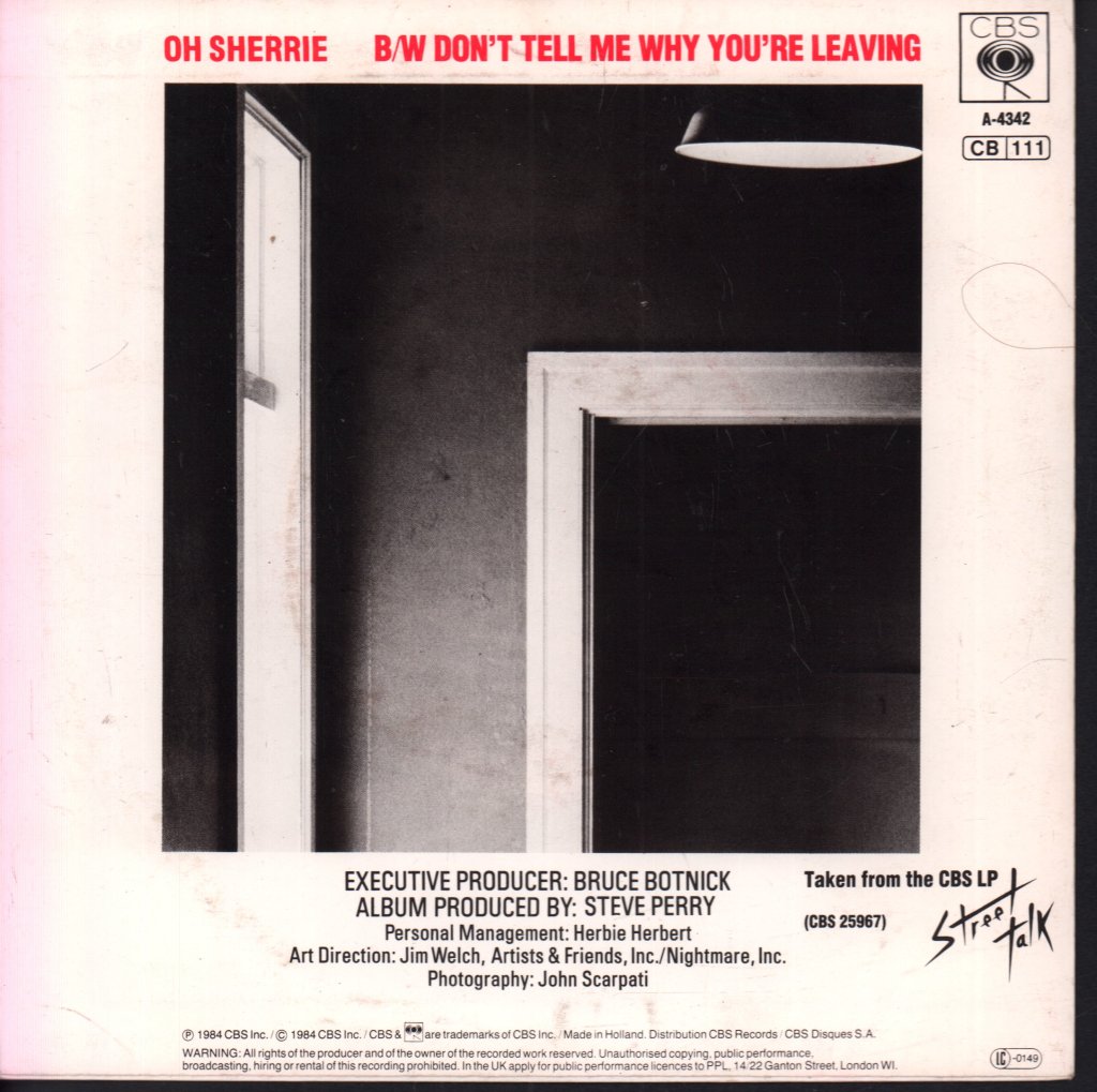 Steve Perry - Oh Sherrie - 7 Inch