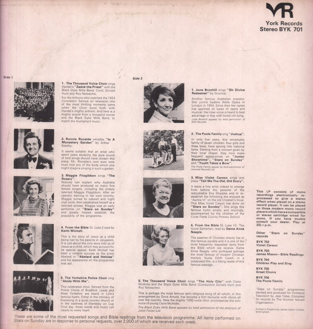 Various Artists - Stars On Sunday - Lp