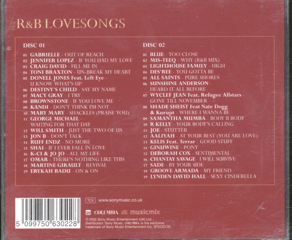 Various Artists - R&B Lovesongs - Double Cd