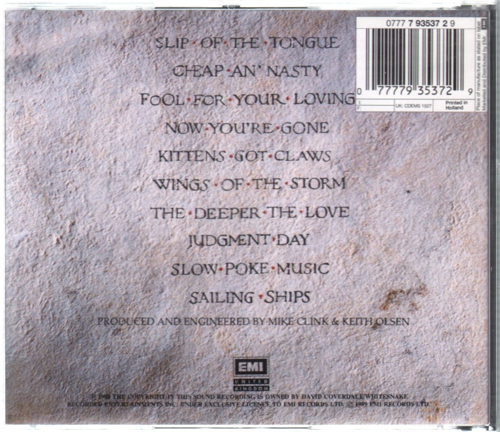 Whitesnake - Slip Of The Tongue - Cd