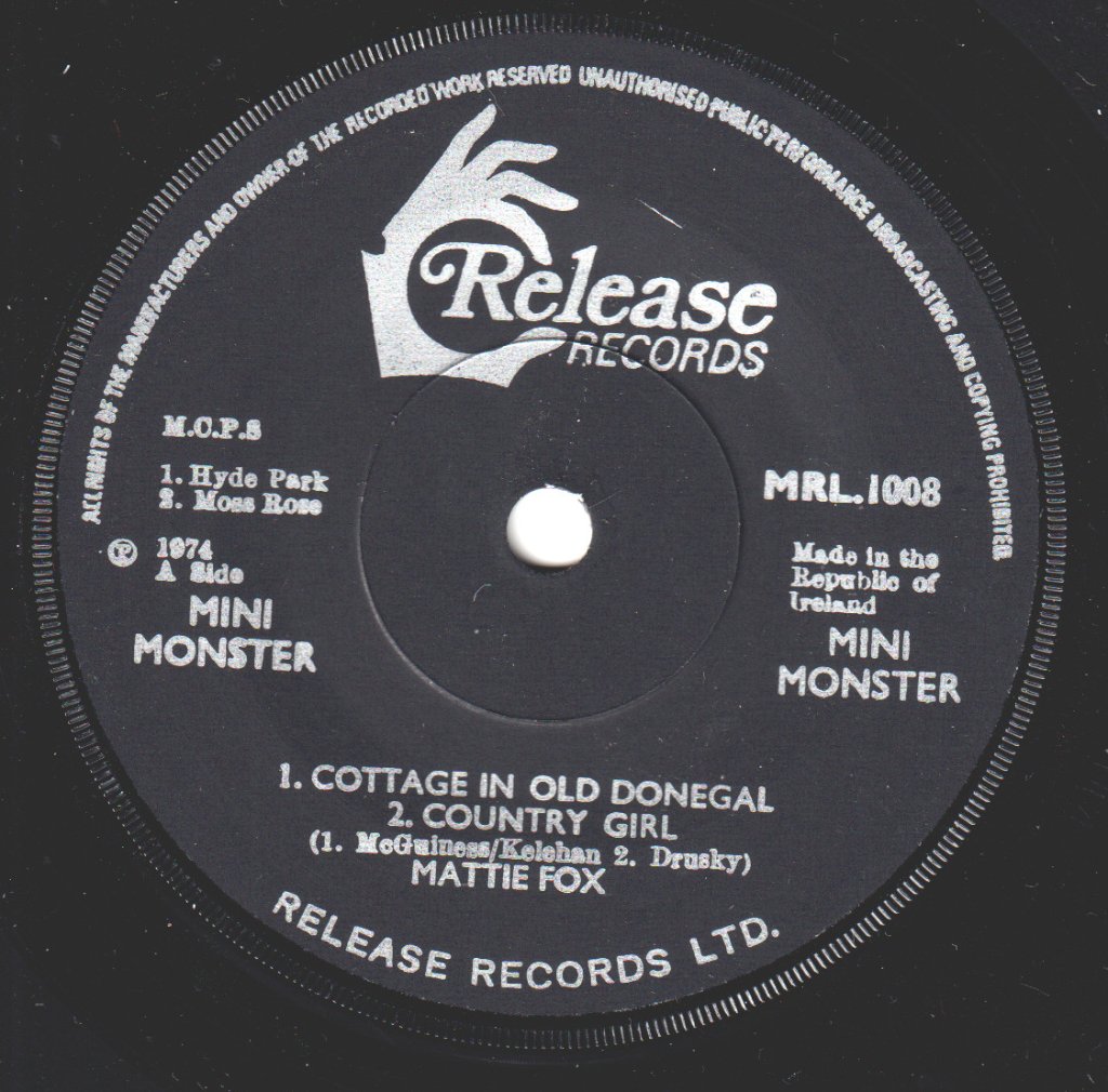 Mattie Fox and The Grassroots - Cottage In Old Donegal - 7 Inch