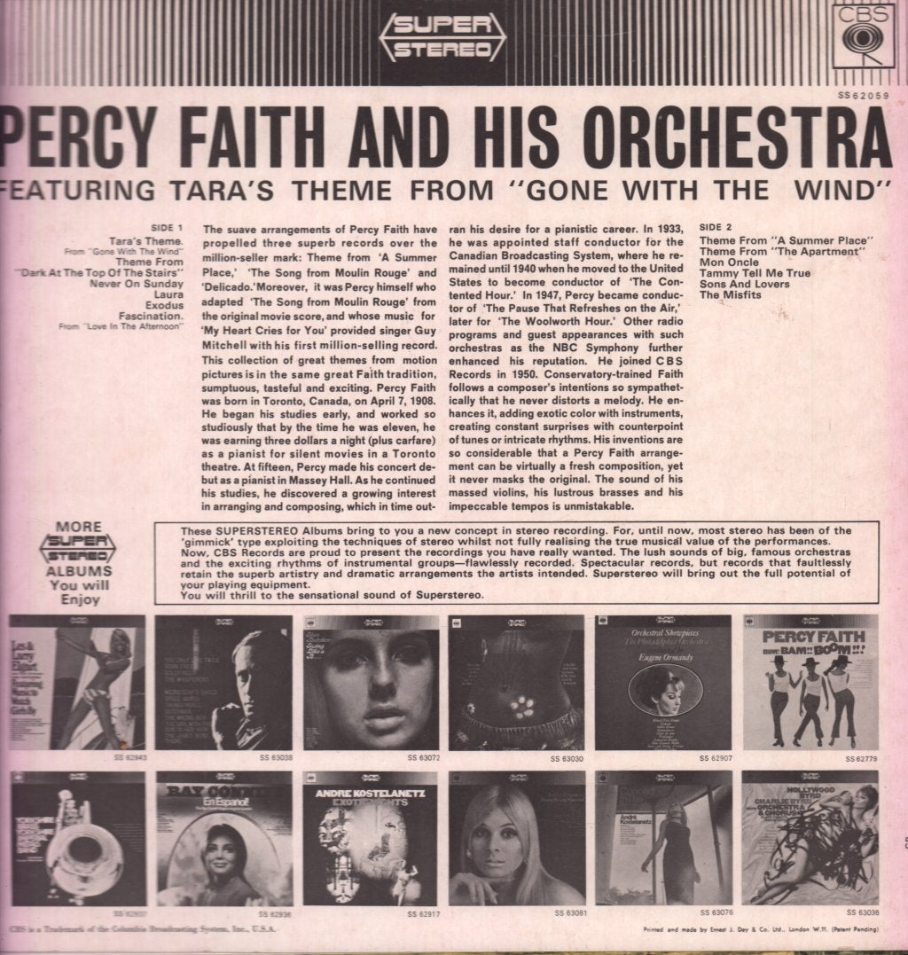 Percy Faith And His Orchestra - Tara's Theme From "Gone With The Wind" - Lp