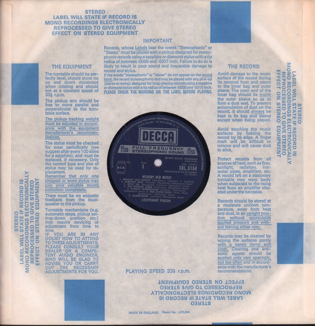 Lieutenant Pigeon - Mouldy Old Music - Lp