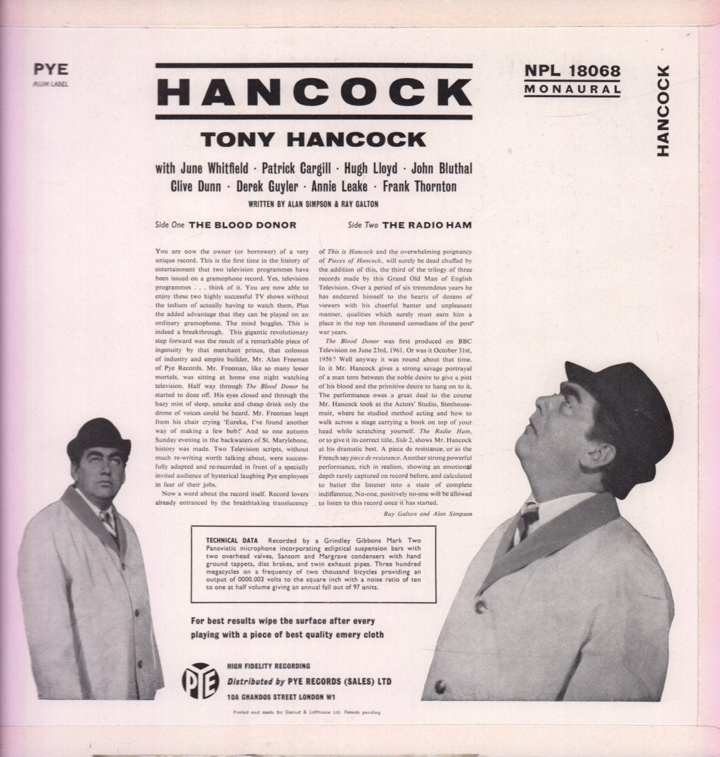Tony Hancock - Blood Donor And The Radio Ham - Lp
