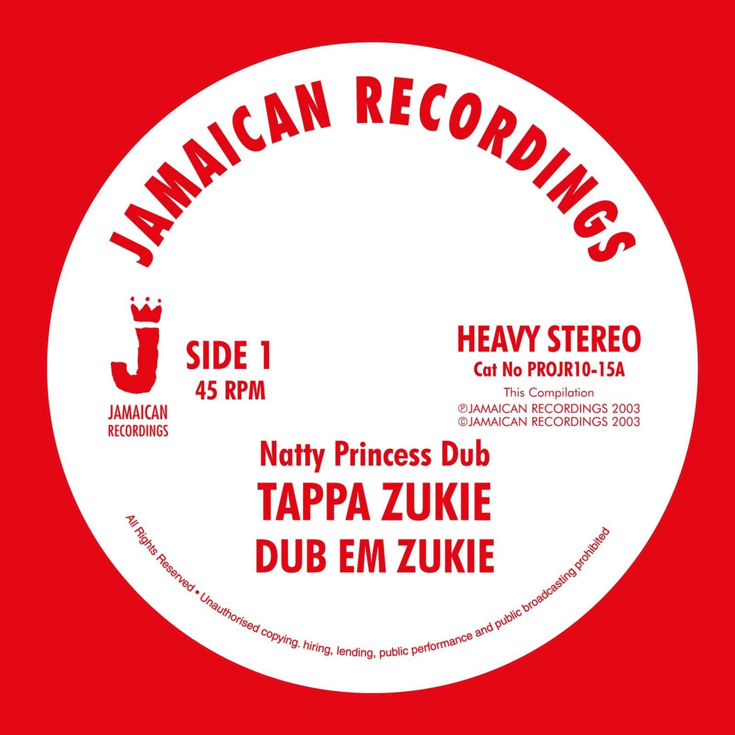 Tapper Zukie - Natty Princess Dub' / 'rock You Rock' / 'dub Hypocrites - 10 Inch