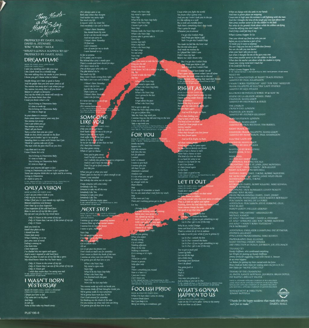 Daryl Hall - Three Hearts In The Happy Ending Machine - Lp
