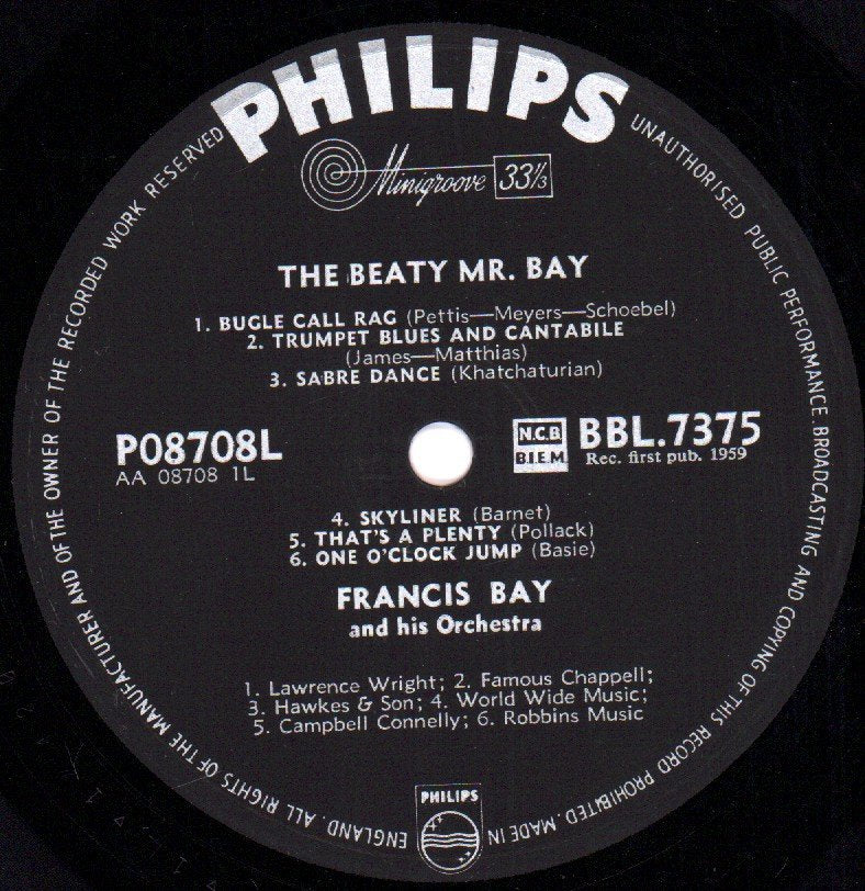 FRANCIS BAY AND HIS ORCHESTRA - Beaty Mr. Bay - Lp