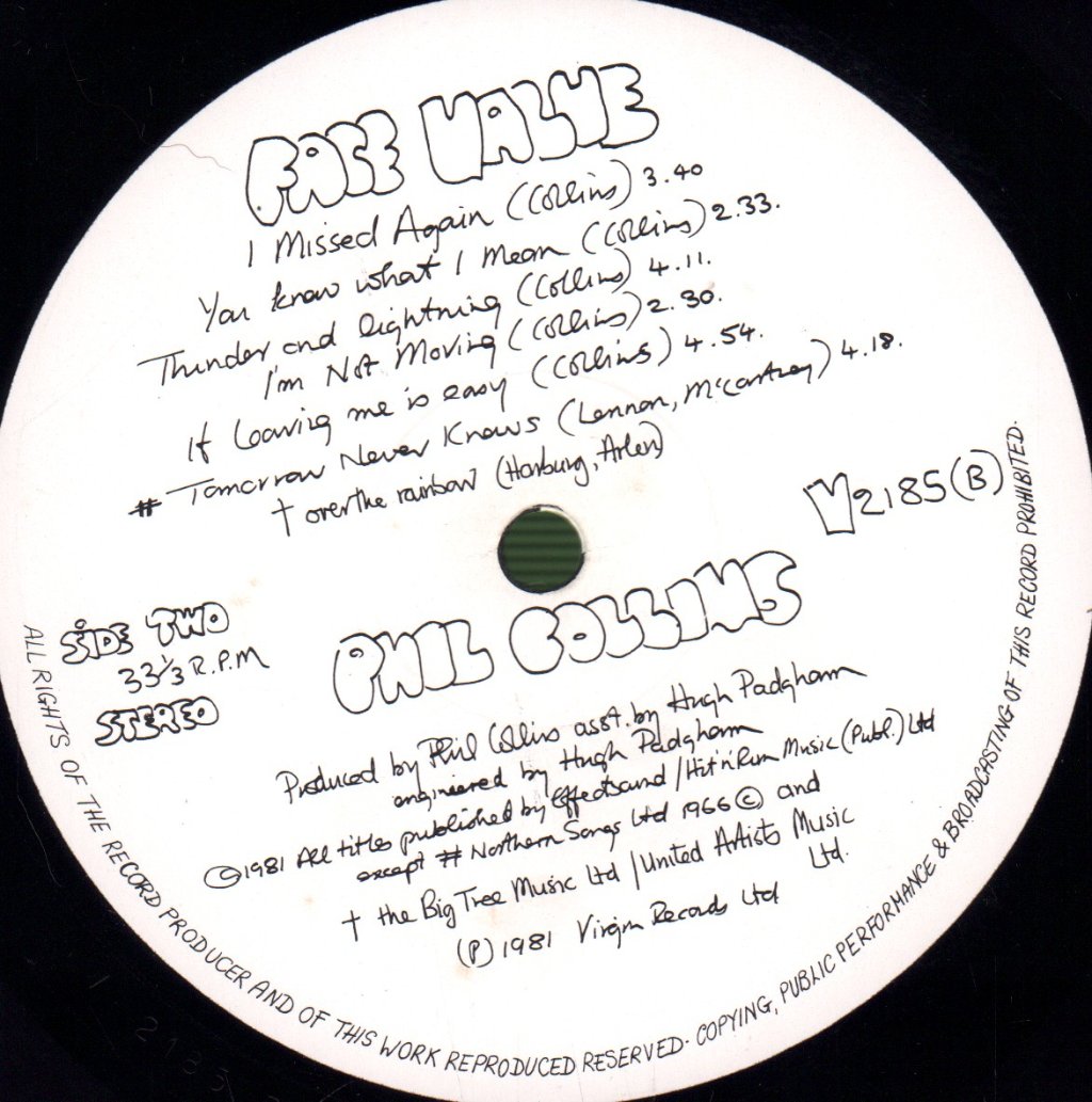 Phil Collins - Face Value - Lp