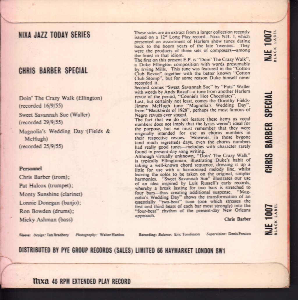 Chris Barber's Jazz Band - Chris Barber Special - 7 Inch