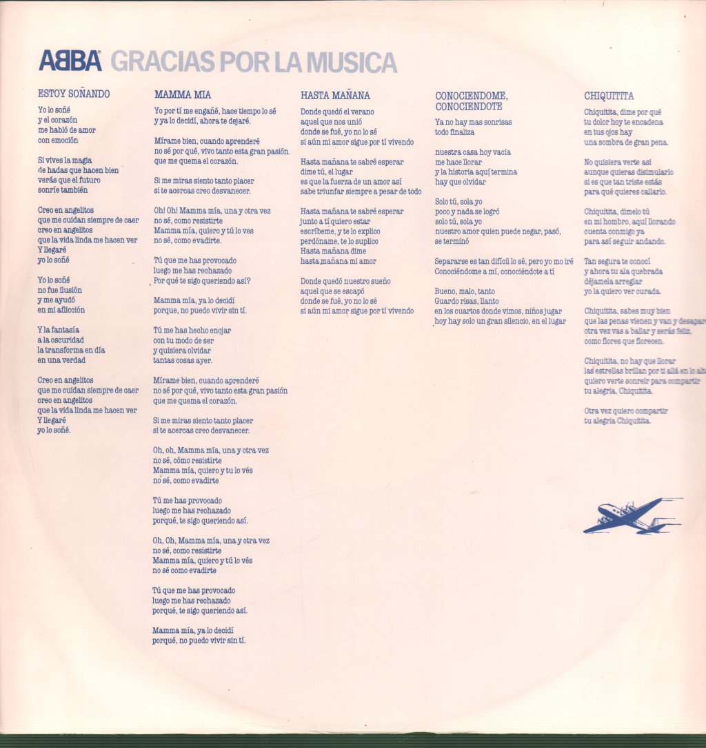 ABBA - Gracias Por La Musica - Lp