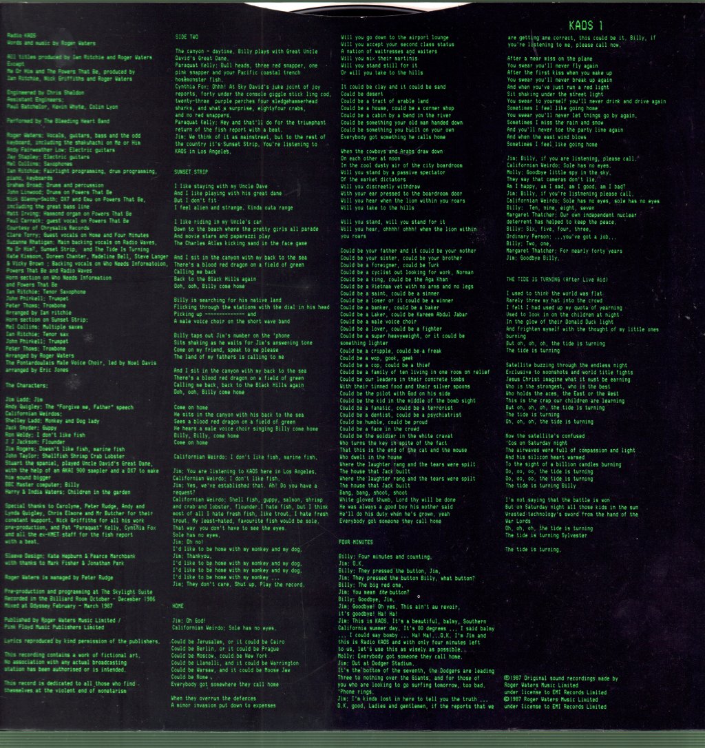 Roger Waters - Radio Kaos - Lp