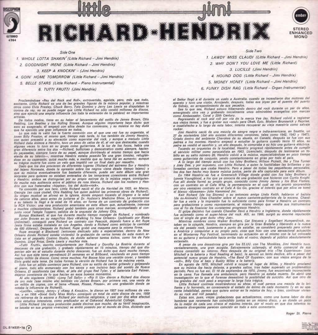 Little Richard / Jimi Hendrix - Friends From The Beginning - Lp