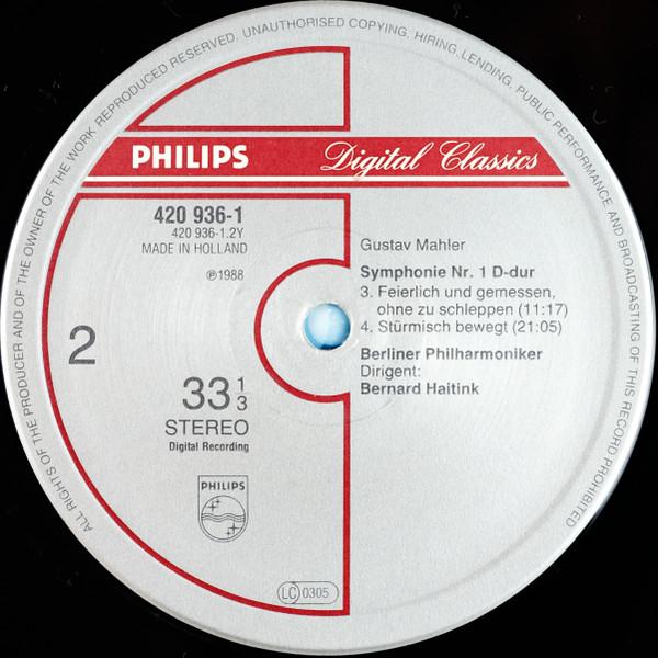 Berliner Philharmoniker - mahler Symphony No. 1 - Lp