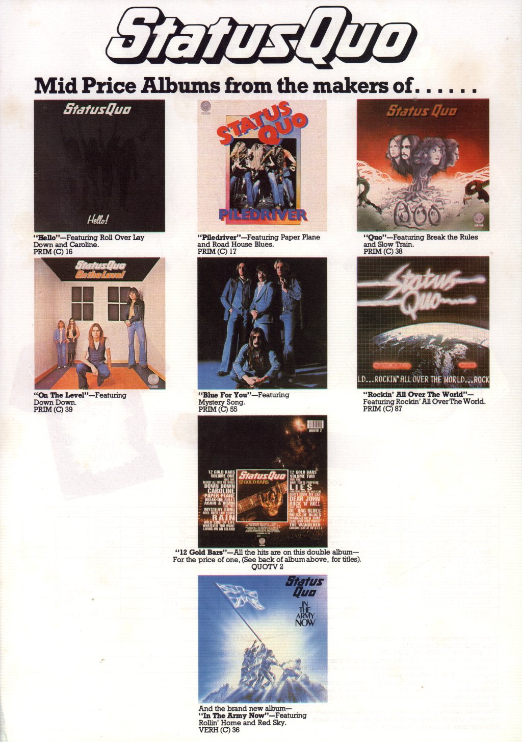 Status Quo - In The Army Now - Lp