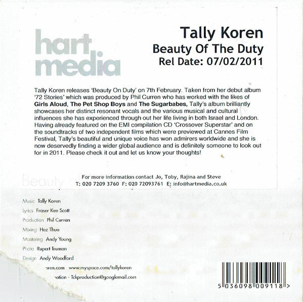 Tally Koren - Beauty Of The Duty - Cd