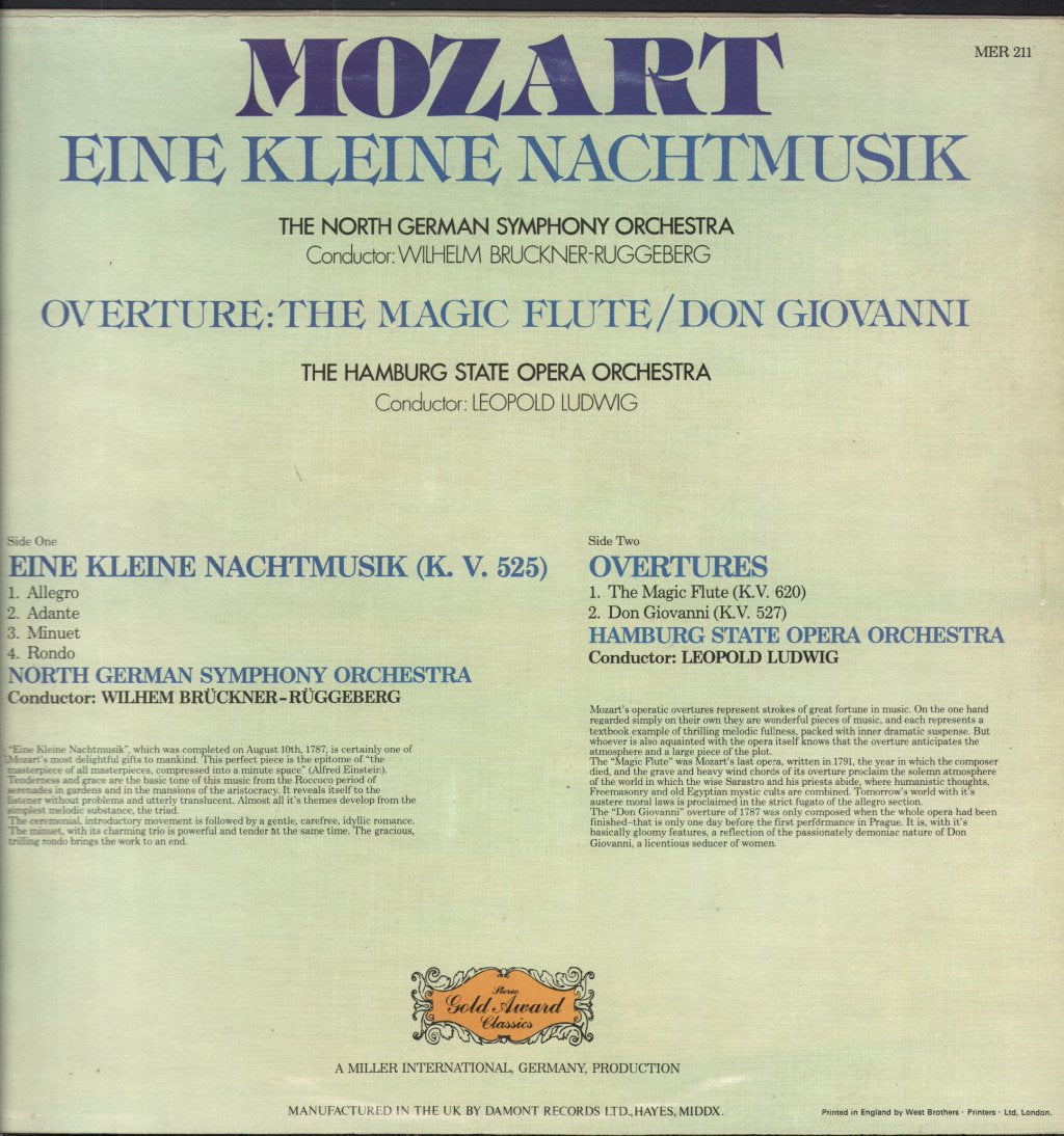 North German Symphony Orchestra - Mozart - Eine Kleine Nachtmusik - Lp