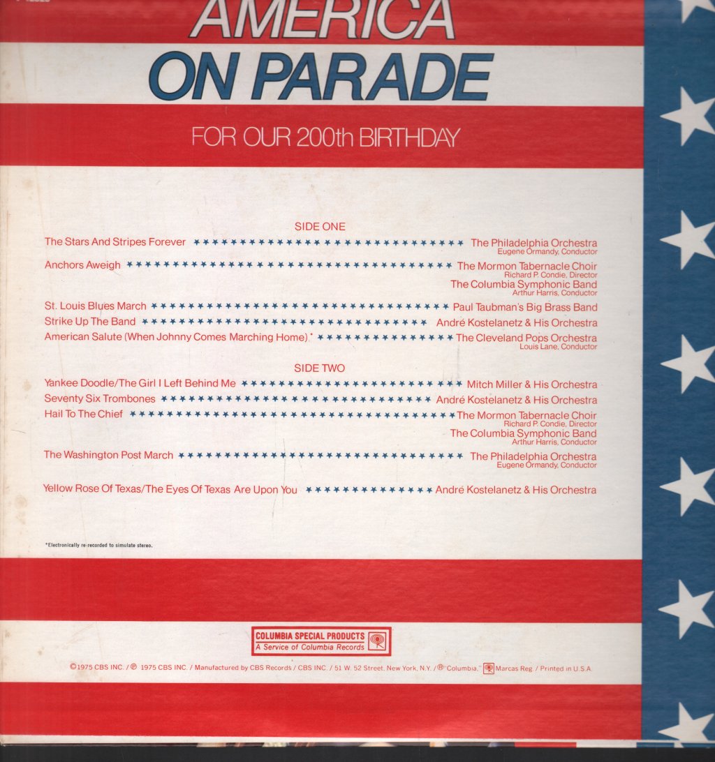 Various Artists - America On Parade For Our 200th Birthday - Lp