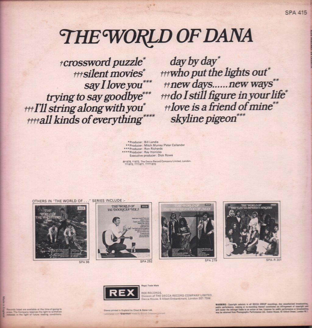 Dana - World Of - Lp