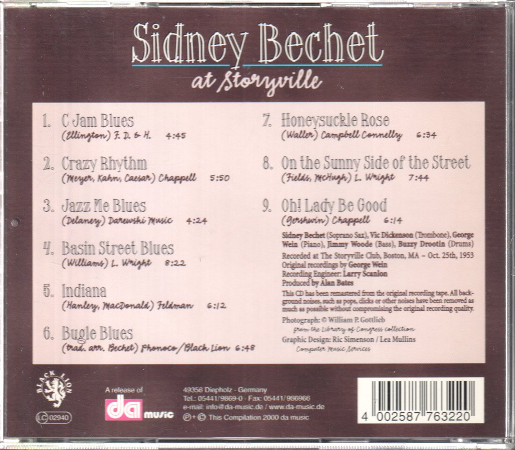 Sidney Bechet - At Storyville - Cd