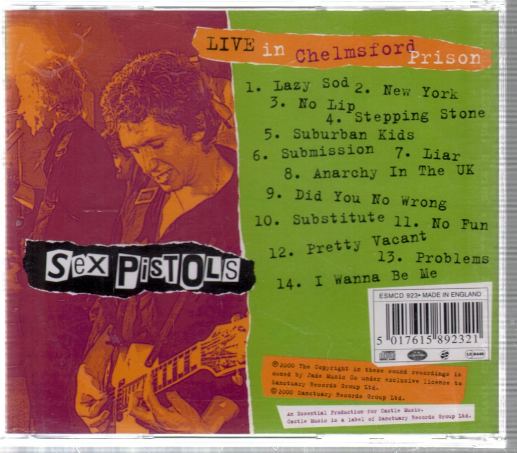 Sex Pistols - Live At Chelmsford Prison - Cd