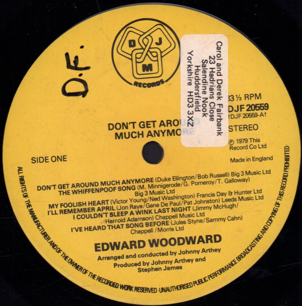 Edward Woodward - Don't Get Around Much Anymore - Lp