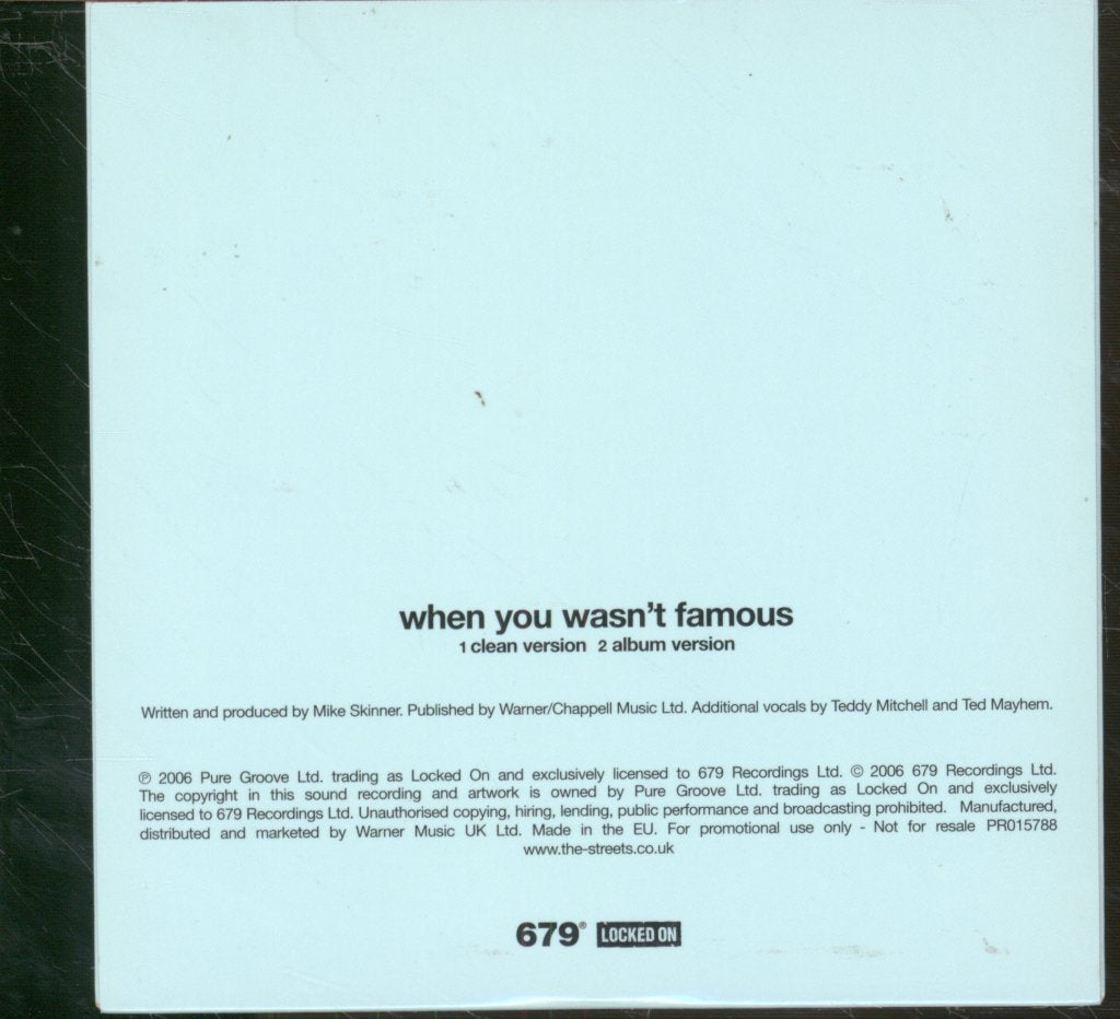 Streets (mike skinner) - When You Wasn't Famous - Cd