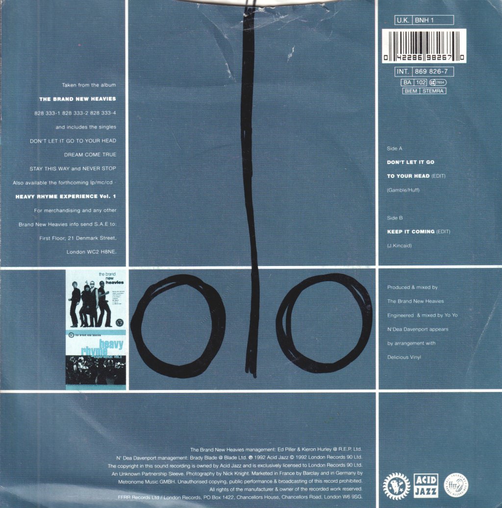 Brand New Heavies - Don't Let It Go To Your Head - 7 Inch