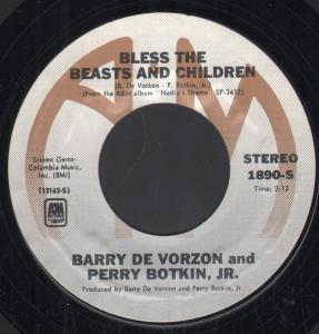 Barry De Vorzon And Perry Botkin Jr. - Bless The Beasts And Children - 7 Inch