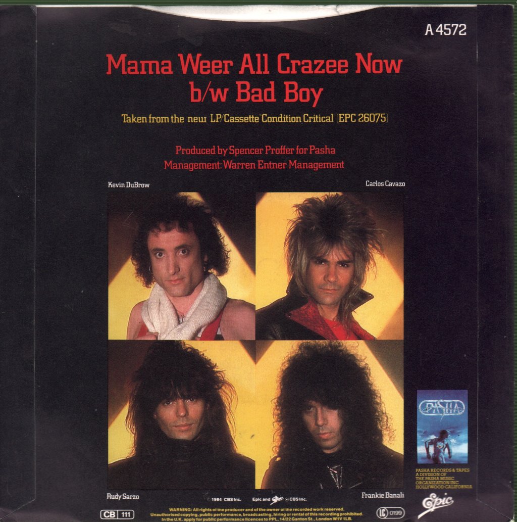 Quiet Riot - Mama Weer All Crazee Now - 7 Inch